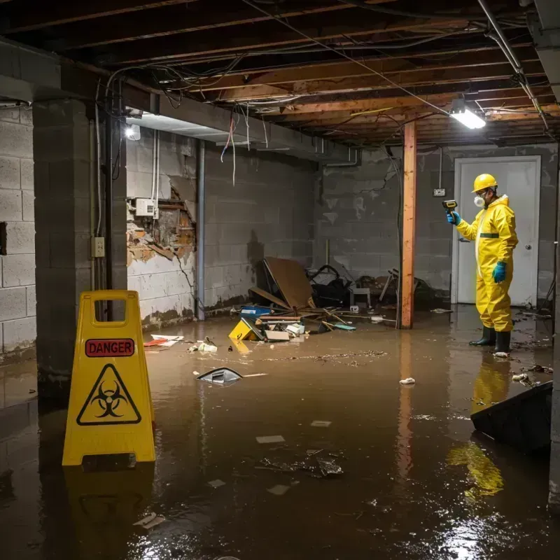 Flooded Basement Electrical Hazard in Manchester, MO Property