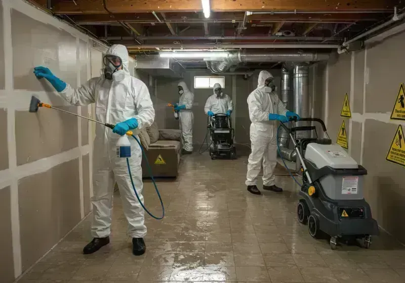 Basement Moisture Removal and Structural Drying process in Manchester, MO